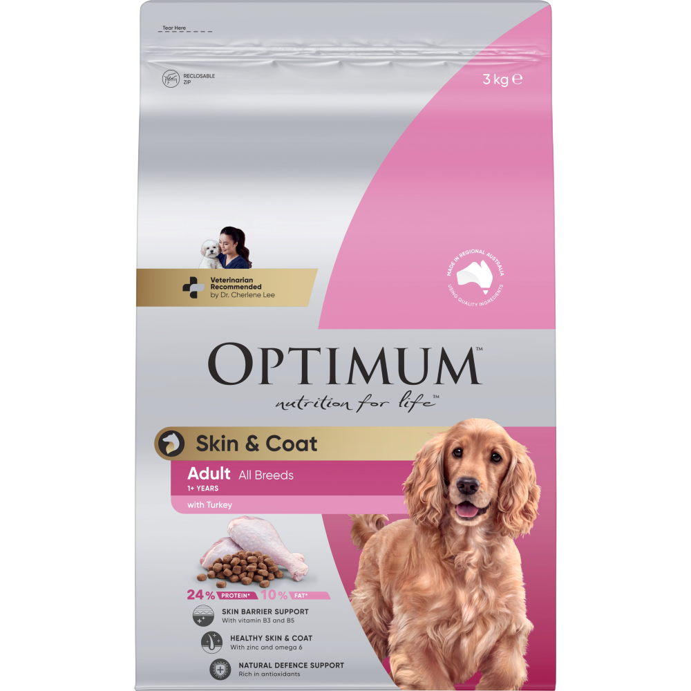 adult dry dog food for skin and coat with turkey