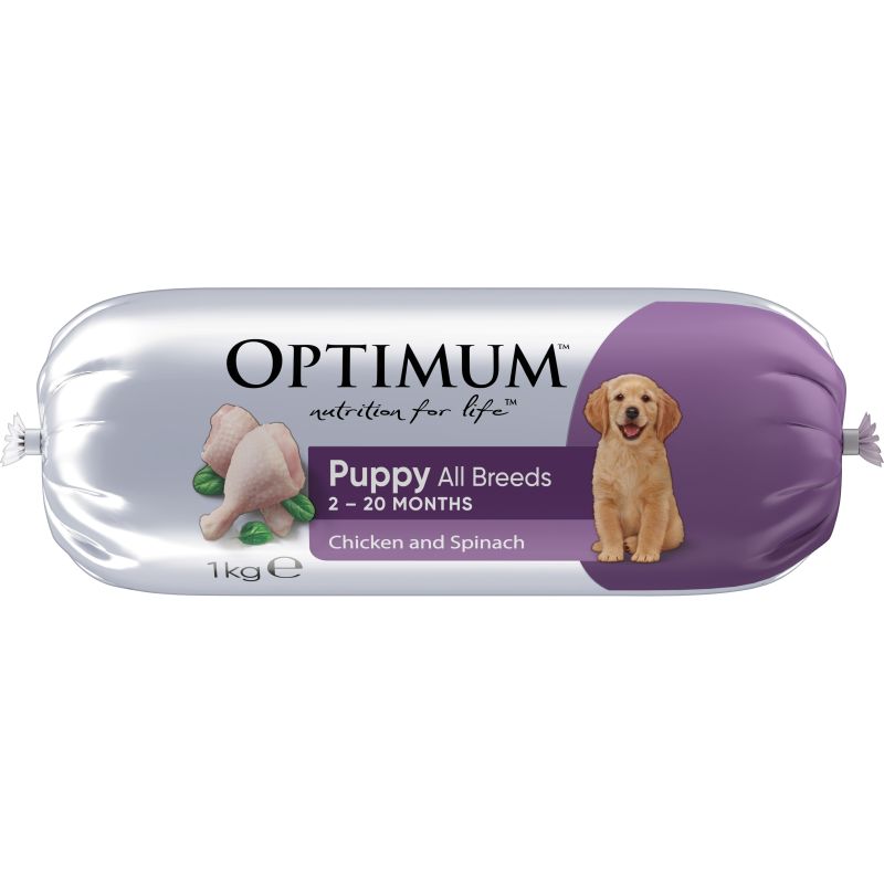 puppy chilled dog roll with chicken and spinach