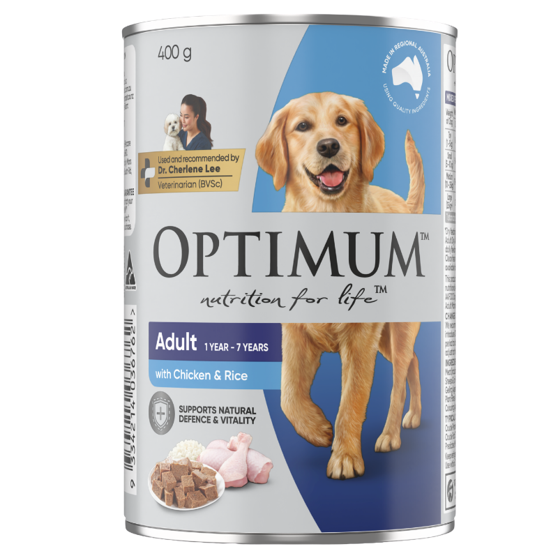 adult wet dog food can with chicken