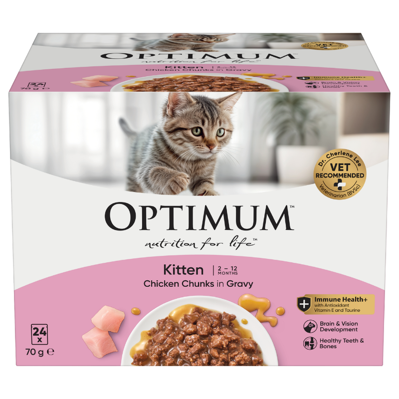 Optimum kitten wet cat pouch 12 pack