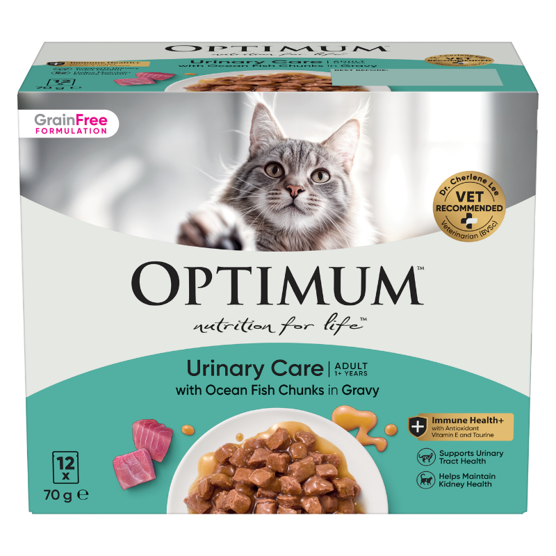 Optimum urinary care wet cat food pouch 12 pack